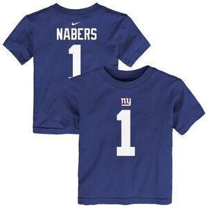 Official Malik Nabers New York Giants #1 Toddler Jersey T-Shirt Nike 2T